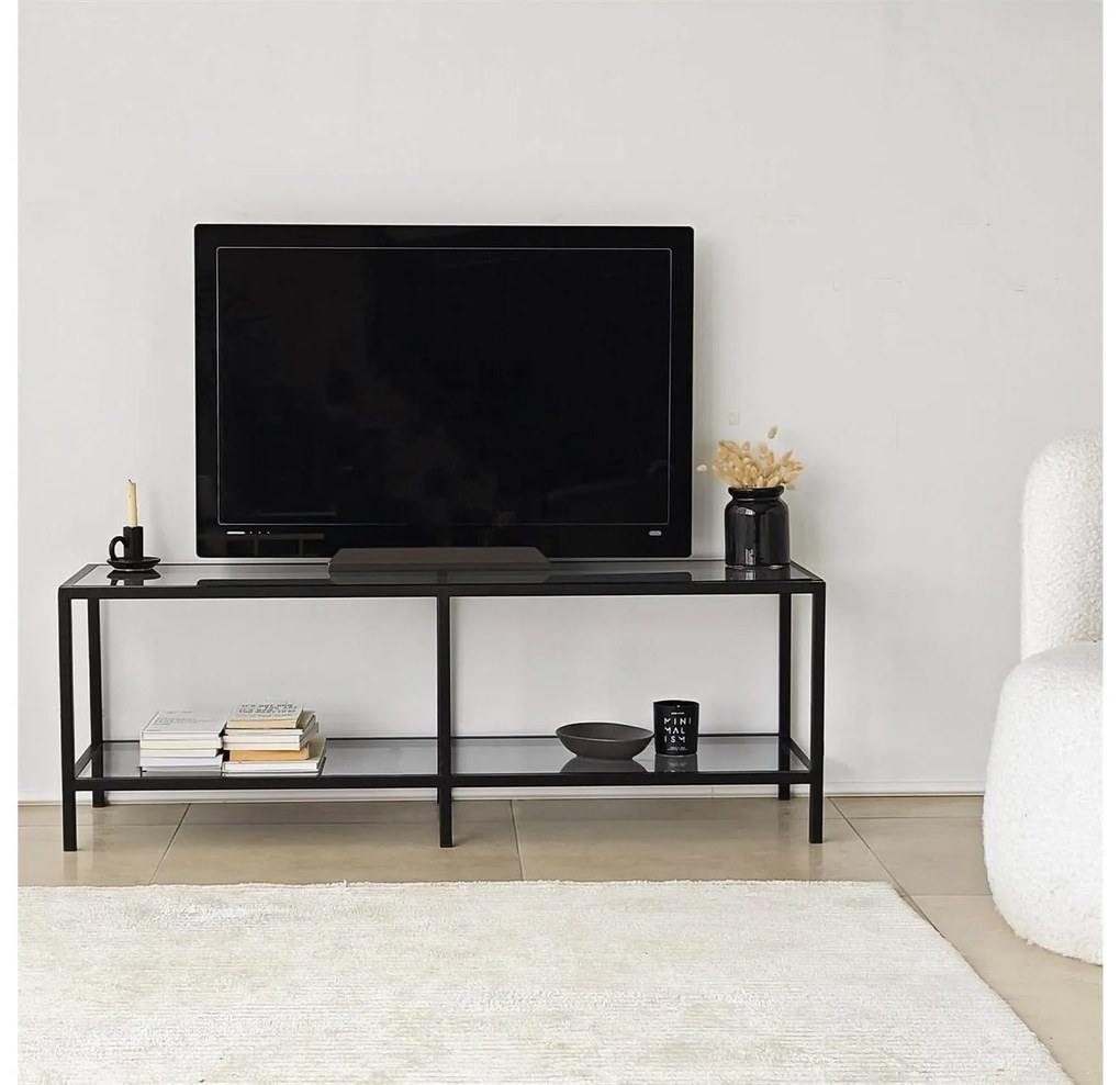 TV asztal Sibade 2 (sötétszürke + fekete). 1095506