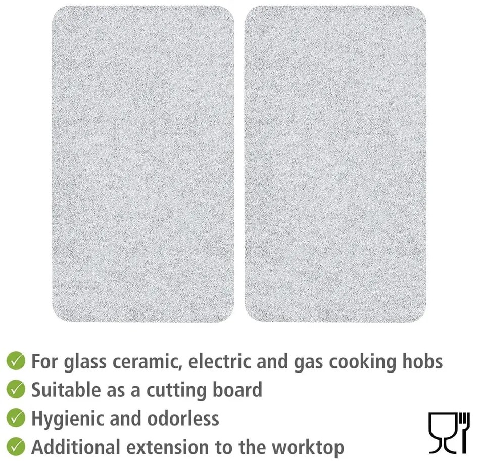 Edzett üveg tűzhely fedőlap szett 2 db-os 52x30 cm Transparent – Allstar