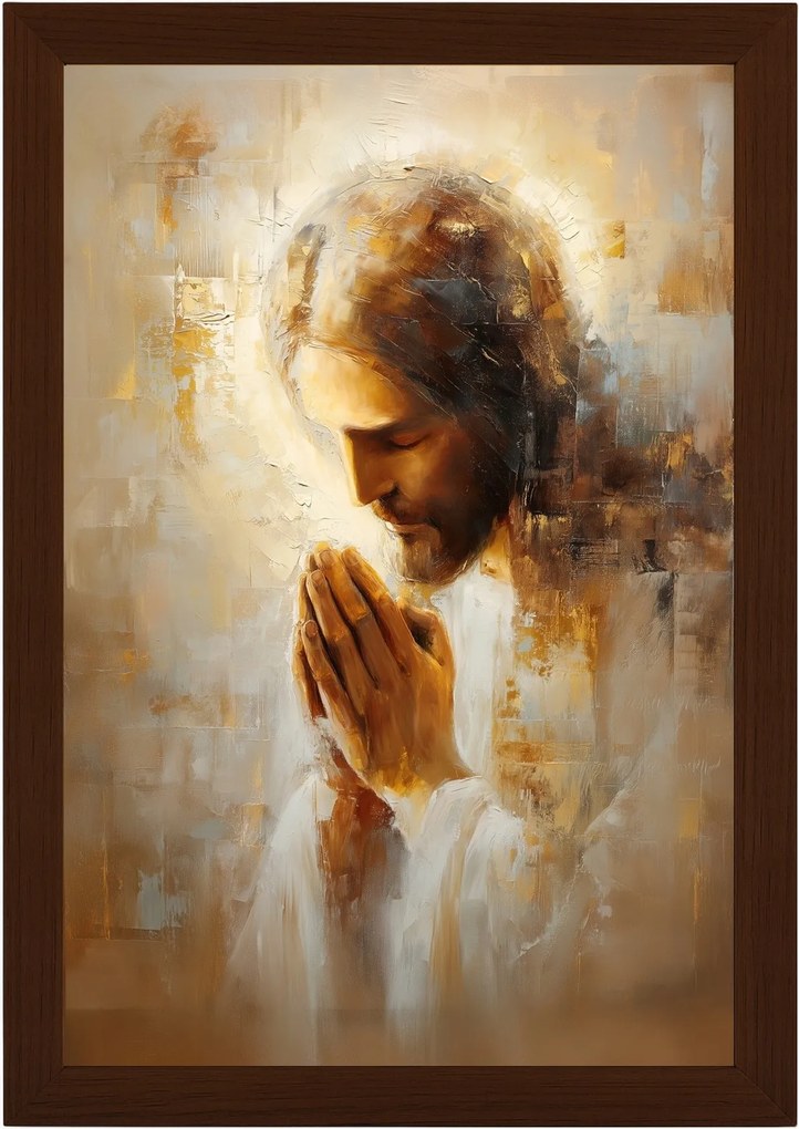 Poszter Keret Fa Jézus Krisztus Imádság Vallásos Művészet 40x60