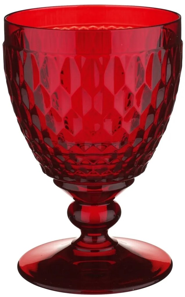 4 pohár víz készlet, Villeroy & Boch, Boston, 400 ml, kristályüveg, piros