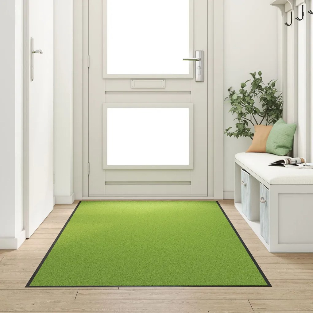 Ajtószőnyeg Zöld és Fekete 120 x 300 cm Poliamid és PVC