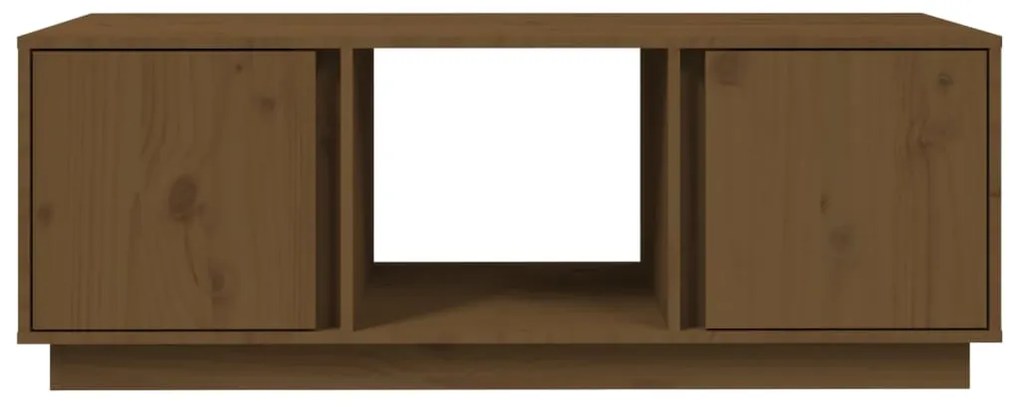Mézbarna tömör fenyőfa dohányzóasztal 110 x 50 x 40 cm