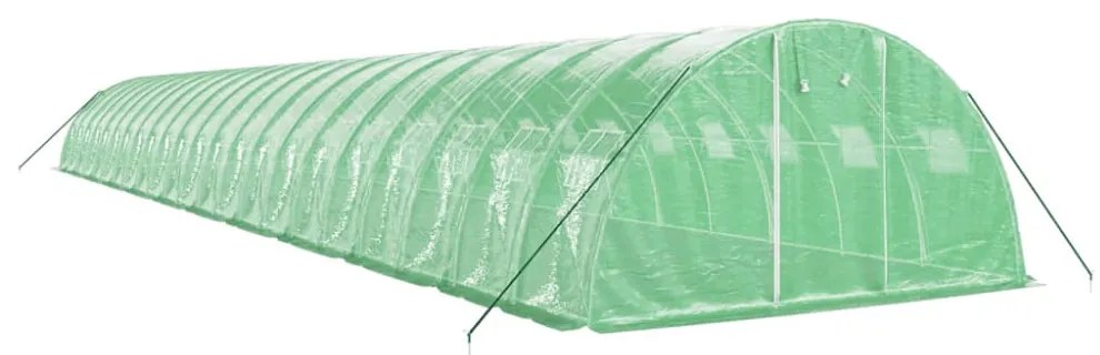 zöld acélvázas melegház 88 m² 22 x 4 x 2 m