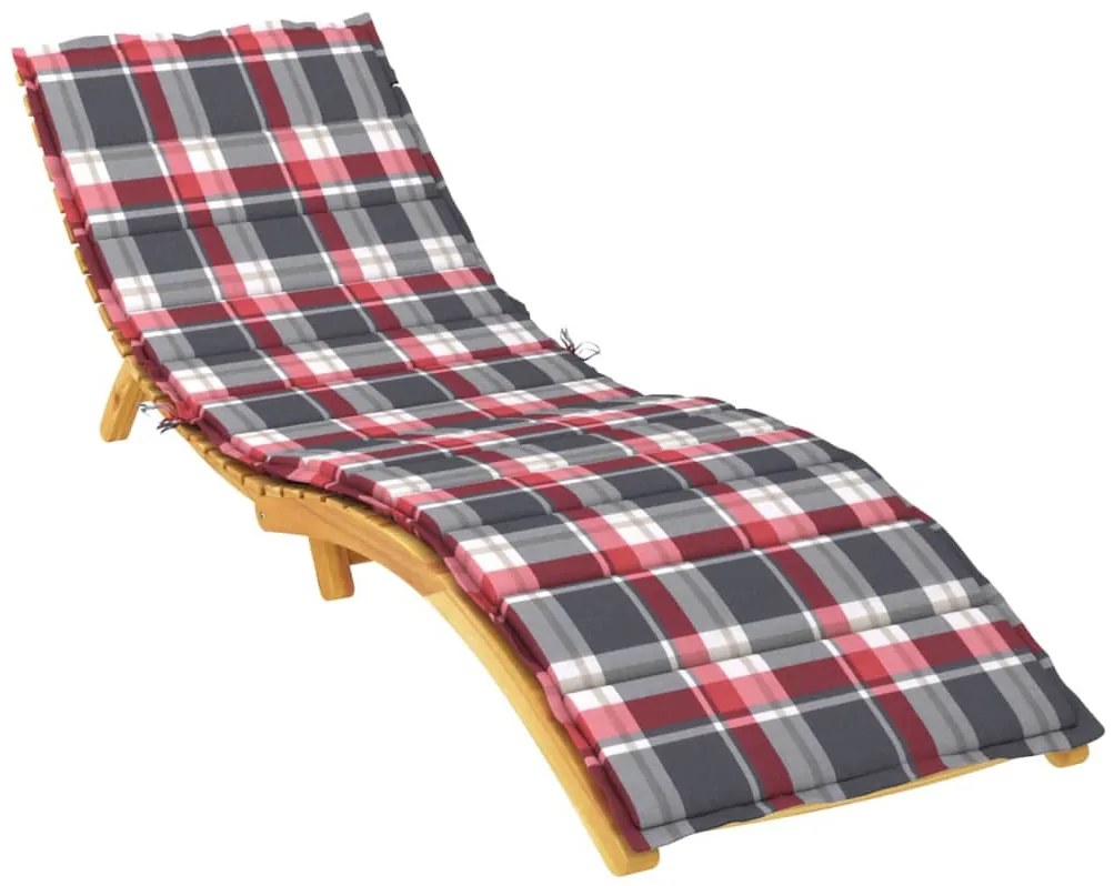 piros kockás oxford szövet napozóágy párna 200 x 50 x 3 cm