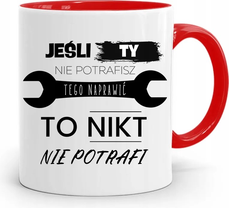 Piros Mechanikus Bögre Ha Te Nem Tudsz fényképes nyomattal