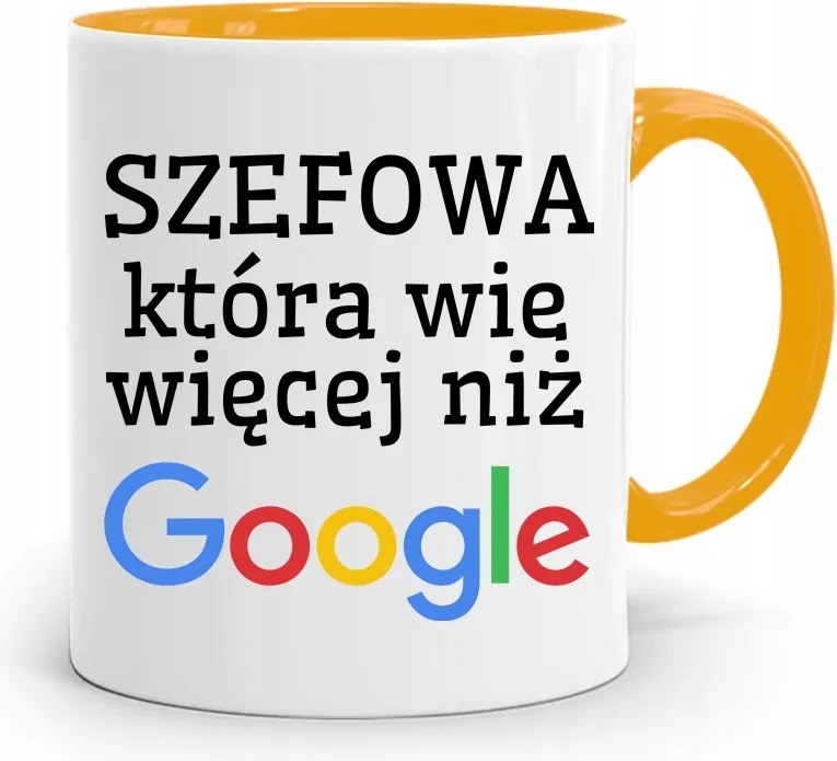 Sárga Bögre Ajándék A Főnöknek, Aki Többet Tud, fényképes nyomattal