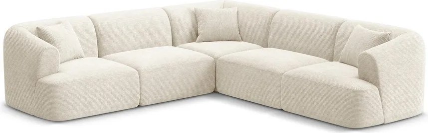 Bézs kordbársony sarokkanapé Campi – Cosmopolitan Design