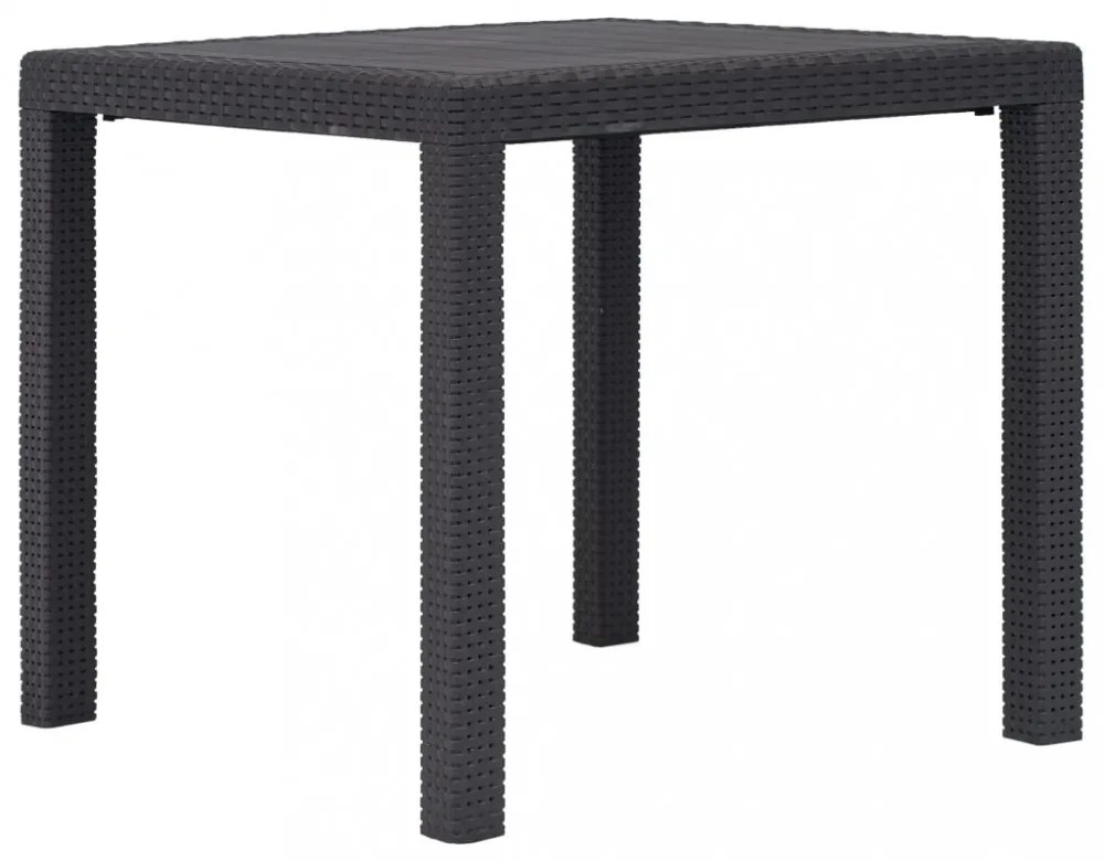 barna rattan küllemű műanyag kerti asztal 79 x 79 x 72 cm