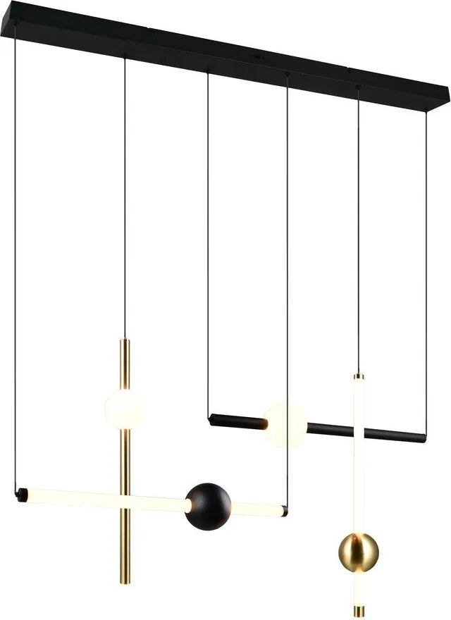 Fekete-aranyszínű LED dimmelhető függőlámpa Melita – Trio