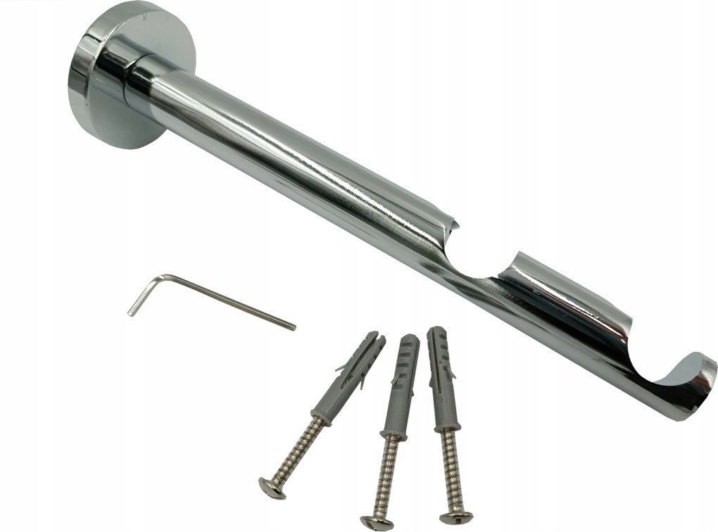 Függönykarnis tartó 19+19mm dupla Fém Techno Króm