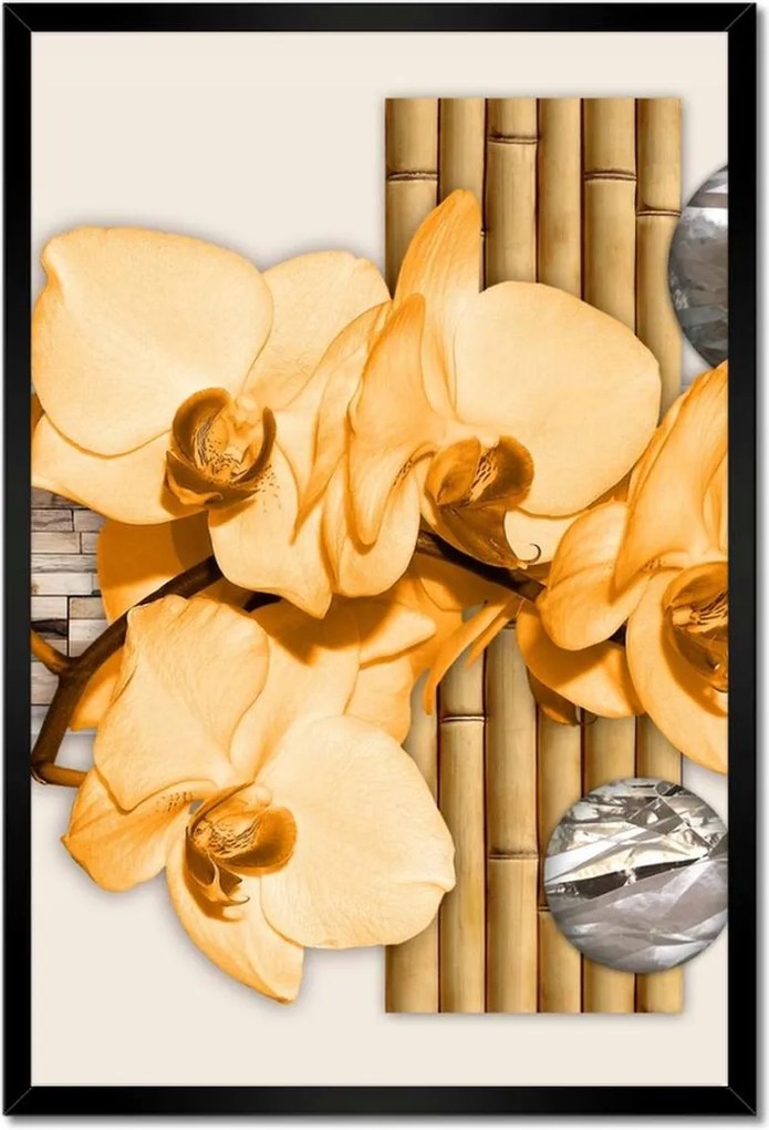 Poszter keretben 40x60 Narancssárga orchidea