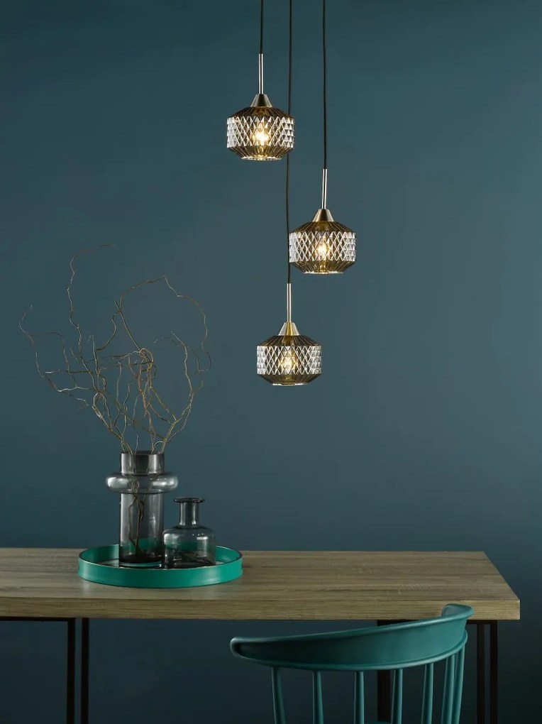 Dar Lighting glamour modern függeszték fabrienne szatén nikkel darfab0338
