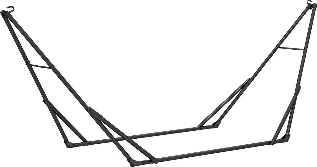 Outsunny összecsukható függőágytartó — állítható 175–290 cm, hordozható acélszerkezet hordtáskával, 120 kg teherbírás (fekete) | Aosom