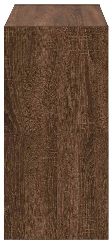 2 db barna tölgyfa cipőtartó állvány halmozható 60x30x30,5 cm
