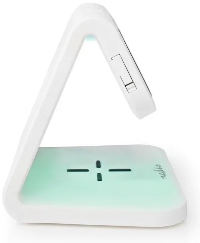 Nedis WCACQ10W1WT - LED RGB Ébresztőóra vezeték nélküli töltővel LED/10W/5V fehér