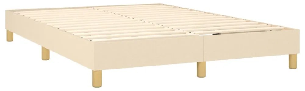 krémszínű szövet rugós és LED-es ágy matraccal 140x190cm