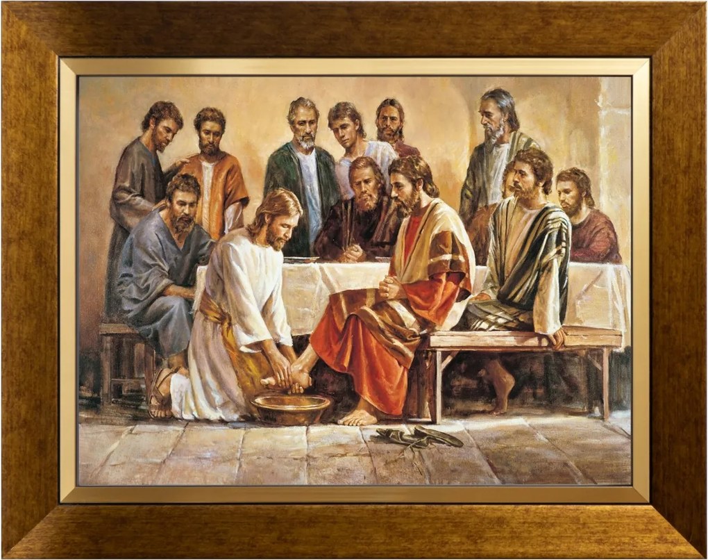 Jézuska Szakrális Vászonkép Arany Díszített Keretben 30X40