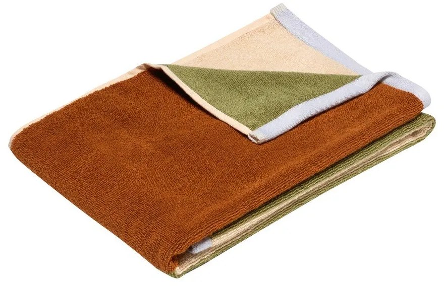 Barna frottír pamut törölköző 50x100 cm Block – Hübsch