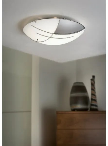 EGLO 89758 - RAYA fali/mennyezeti lámpa 1xE27/60W ezüst/fehér