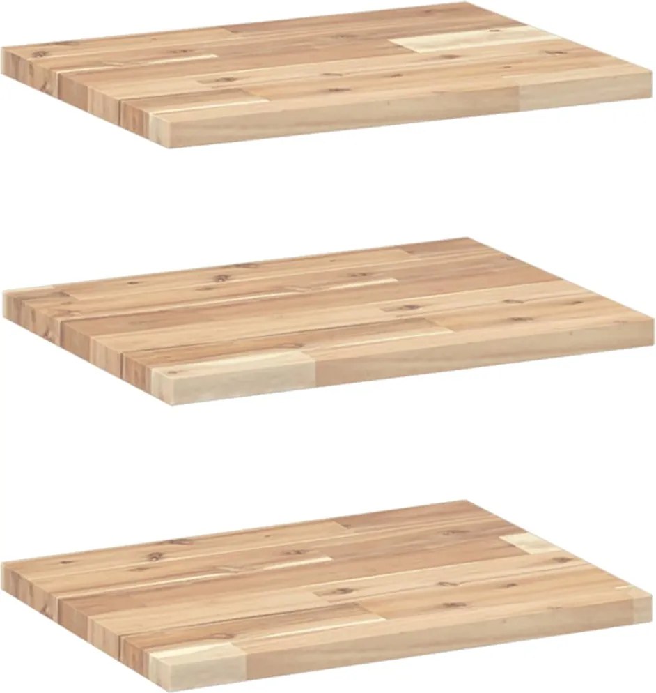 vidaXL 3 db kezeletlen tömör akácfa függőpolc 60 x 30 x 2 cm