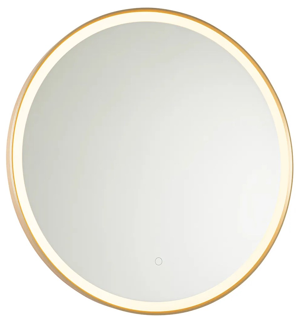 Arany fürdőszobai tükör 70 cm LED-del és érintős dimmerrel - Miral