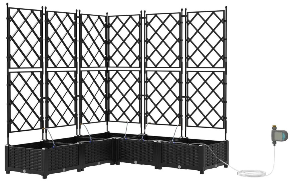 Kerti ültetők Fekete 120 x 120 x 126 cm Acél