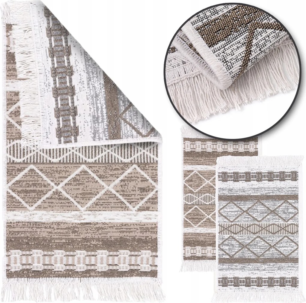 Kilim Boho Szőnyeg Kétoldalas Járdaszőnyeg Puha Szőtt Mintás 60x90 cm