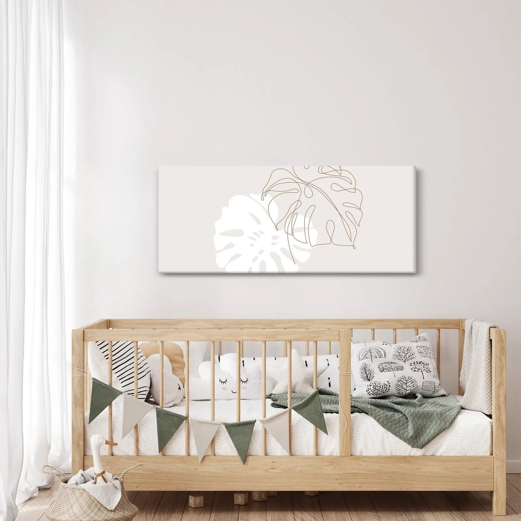 Kép - Line art monstera N⁰2 (120x50 cm)