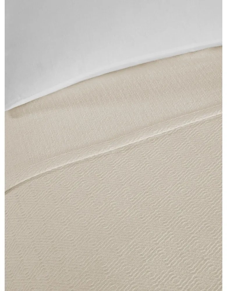 Krémszínű pamut ágytakaró franciaágyra 200x230 cm Serenity – Mijolnir