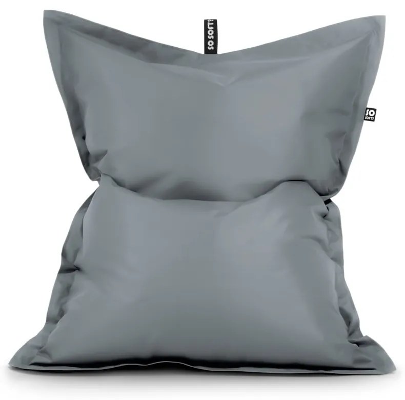 Szürke bőrutánzat gyerek babzsákfotel Pad M – So Soft?