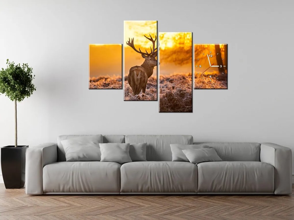 Gario Órás falikép Eros szarvas - 4 részes Méret: 120 x 70 cm