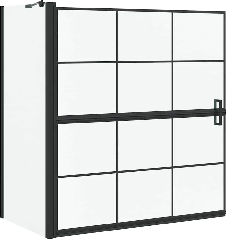 vidaXL Fürdő Zuhany Képernyő Fekete és Átlátszó 116 x 68 x 128 cm
