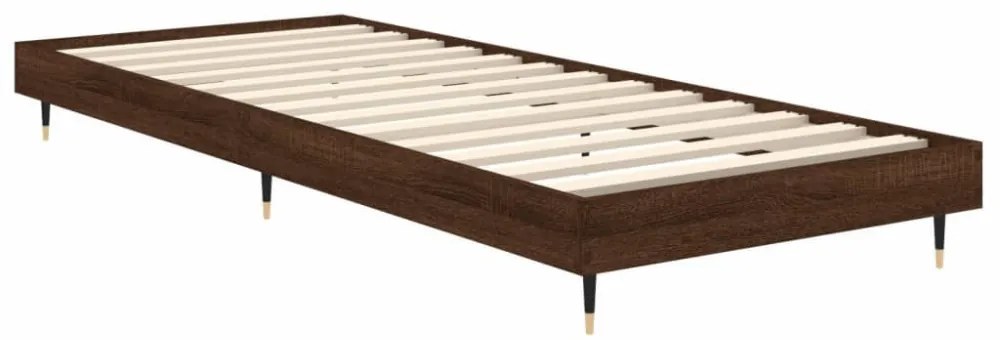 barna tölgy színű szerelt fa ágykeret matrac nélkül 75x190 cm
