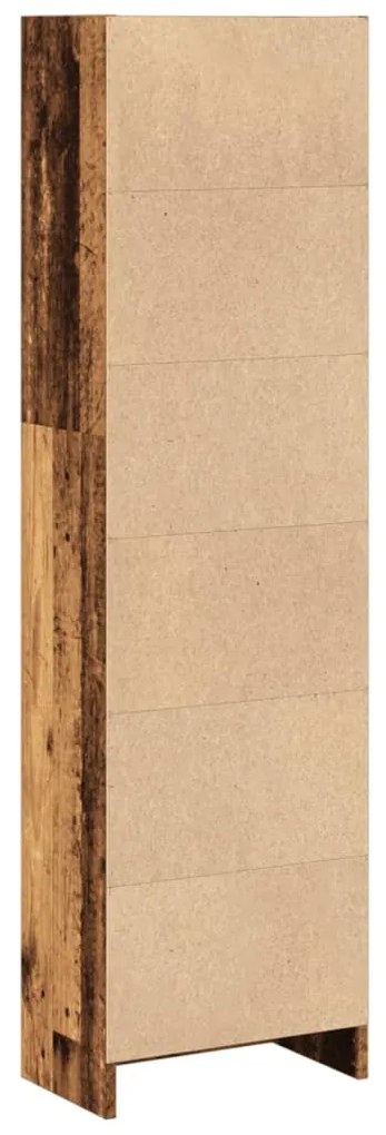 antik fa színű szerelt fa könyvespolc 40 x 24 x 143 cm