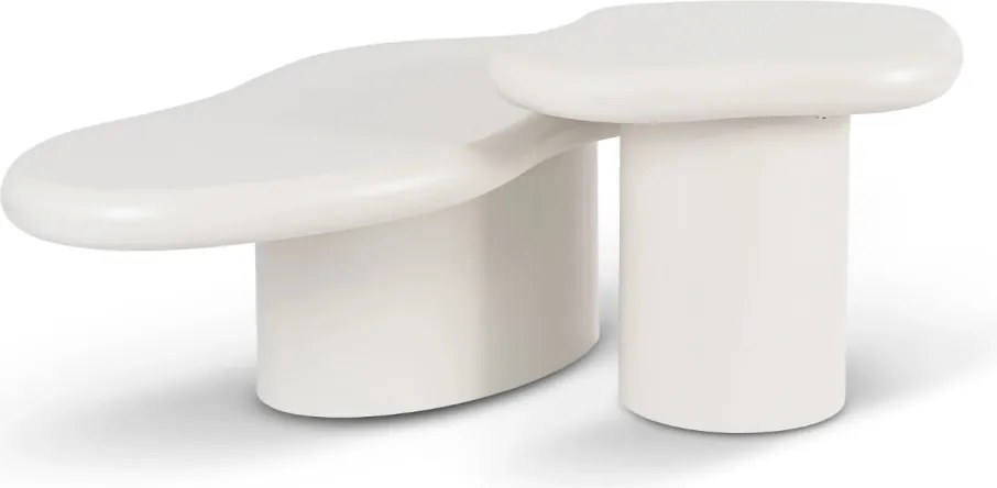 Dohányzóasztal szett fehér színben - ROSALIE