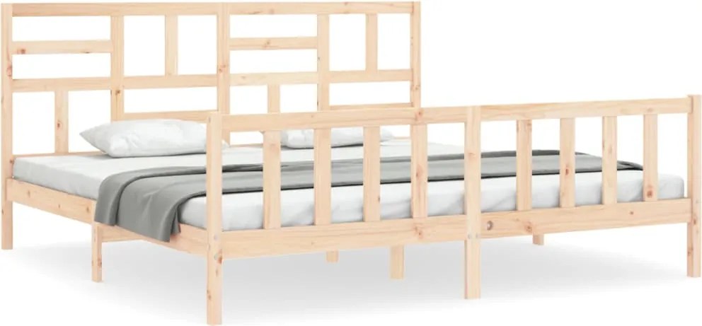 vidaXL tömör fenyőfa ágy matrac nélkül 200 x 200 cm