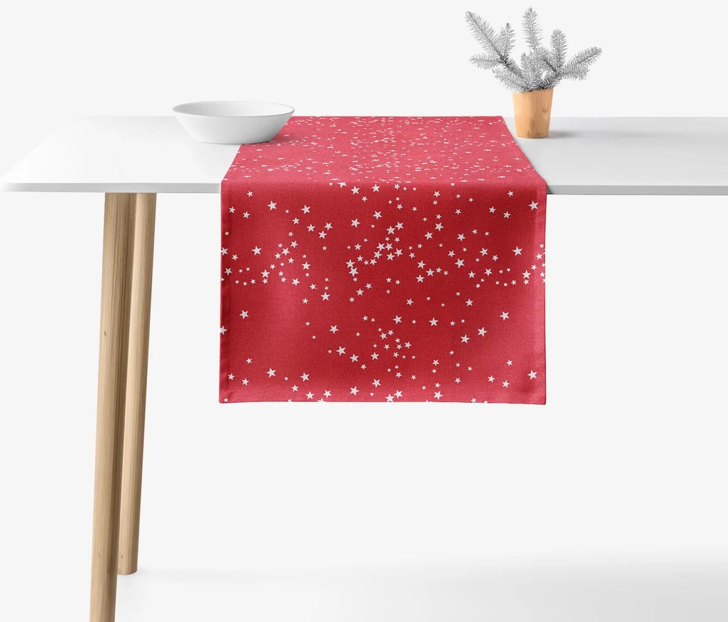 Goldea valencia asztali futó - csillagok piroson 50x160 cm