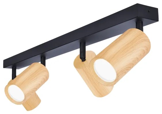 Brilagi - Spotlámpa SELE 4xGU10/30W/230V fekete/tölgy dekor