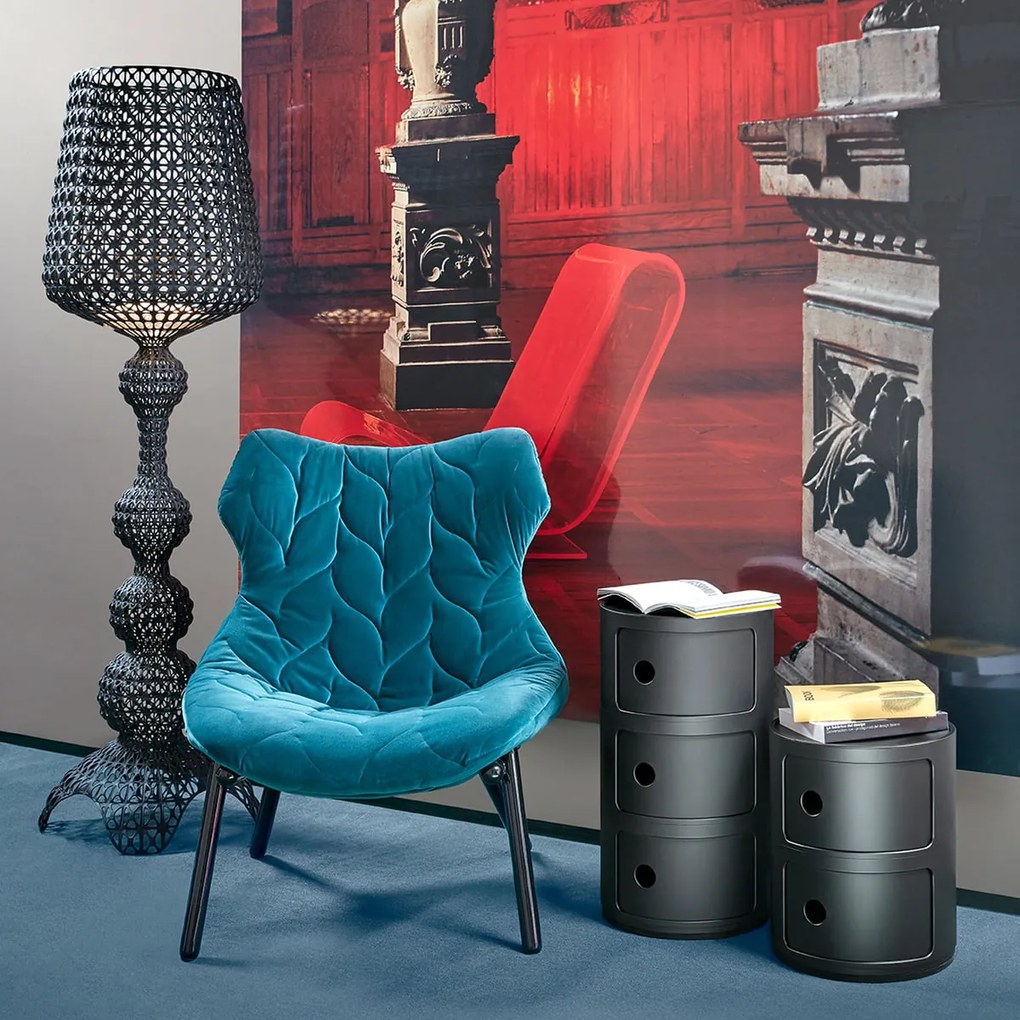 Kartell Componibili 4986 tárolóasztal, matt, 2 tárolórésszel, több színben Szín: fekete