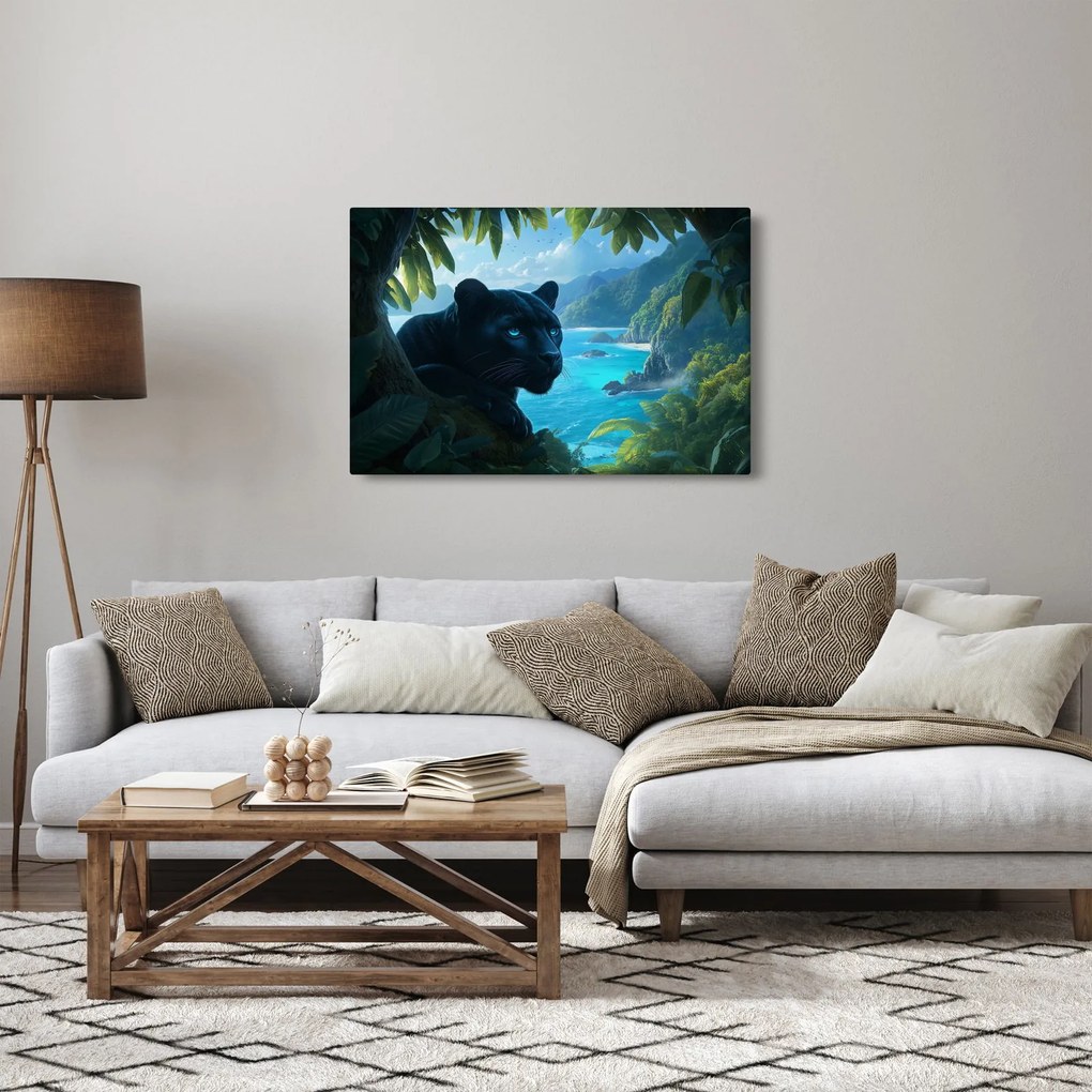 Kép - Fekete párduc a dzsungelben (90x60 cm)