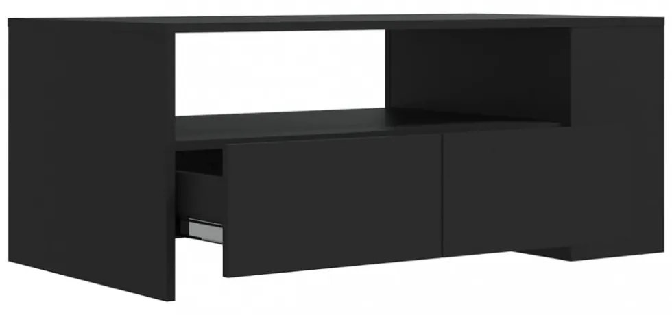 fekete szerelt fa dohányzóasztal 102 x 55 x 42 cm