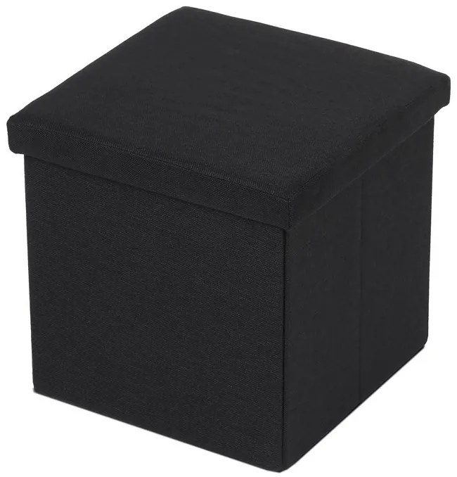 Fekete Szövet Tárolós Puff. TAB-461 BK2