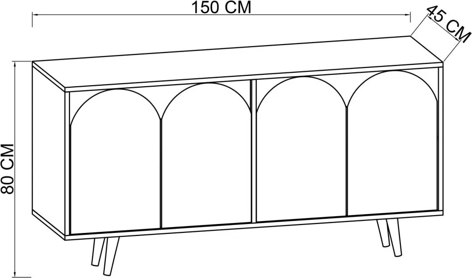 Venezia komód, fehér, 150 cm