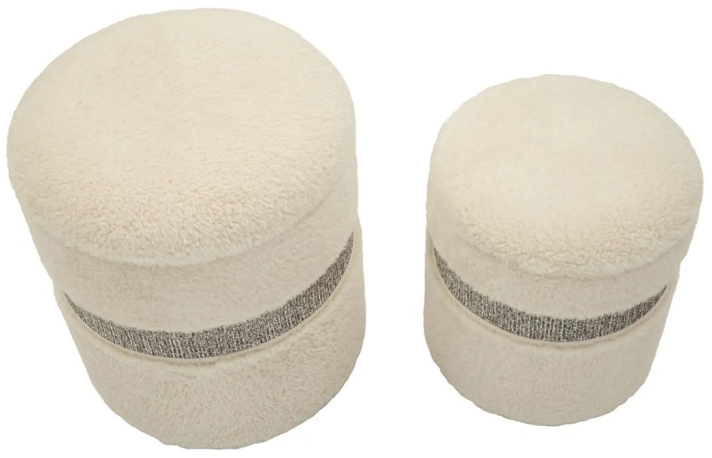 krém színű puff készlet – 2 db – Saint-Moritz