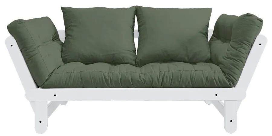 Beat White/Olive Green zöld kinyitható kanapé - Karup Design