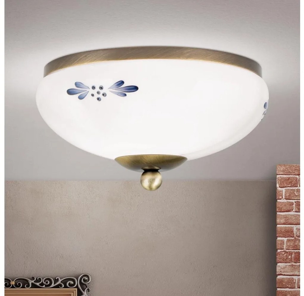 Orion DL 7-672 - Mennyezeti lámpa LANDHAUS 1xE27/60W/230V átm. 21 cm bronz/fehér