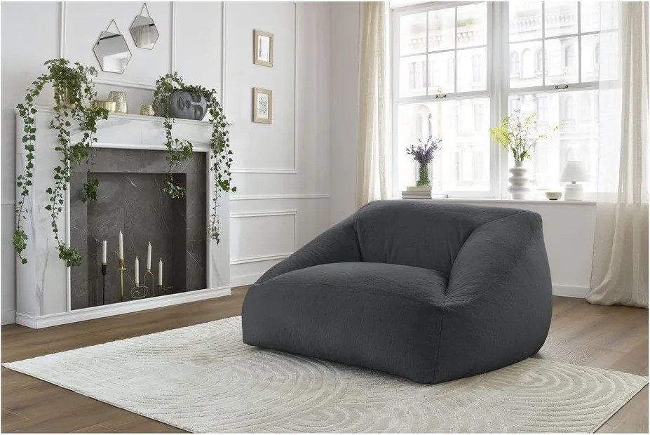 Sötétszürke műszőrme babzsákfotel Lilibet – Bobochic Paris