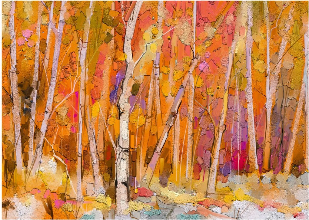 Kép - őszi erdő (üvegen) (70x50 cm)