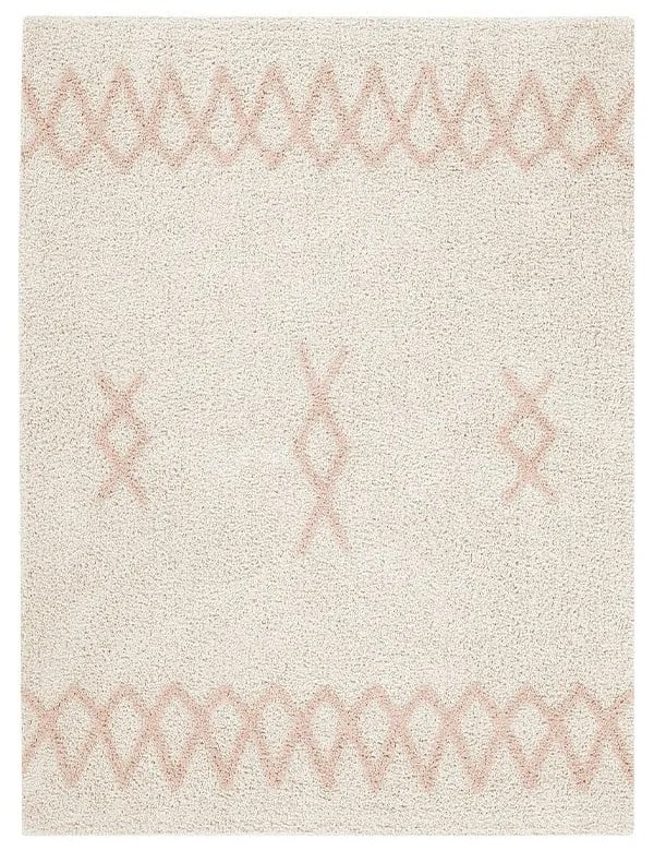 Rózsaszín-krémszínű mosható kézi szövésű pamut szőnyeg 120x160 cm Atlas Natural – Lorena Canals