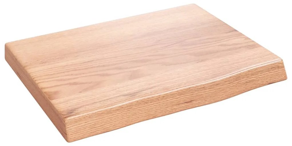 világosbarna kezelt tömör tölgyfa fali polc 40x30x(2-4) cm